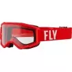 Παιδική μάσκα μηχανής motocross FLY RACING Focus Red/White - Clear thumb