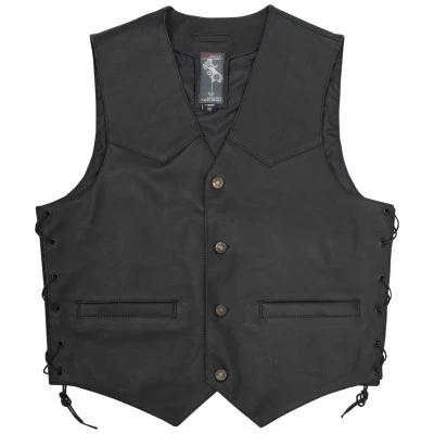 Δερμάτινο γιλέκο μηχανής A-PRO WILD BLACK