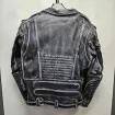 Δερμάτινο μπουφάν μηχανής CHOPPER BLACK/GREY thumb