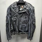 Δερμάτινο μπουφάν μηχανής CHOPPER BLACK/GREY thumb
