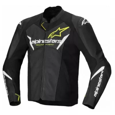 Δερμάτινο μπουφάν μοτοσυκλέτας ALPINESTARS Faster v3 Airflow BLK/WHT/YW
