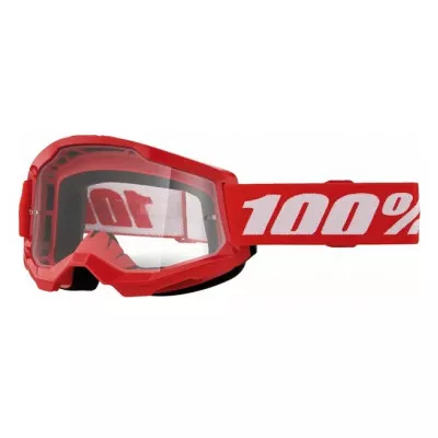 Παιδική μάσκα motocross 100% STRATA2 RED CLEAR