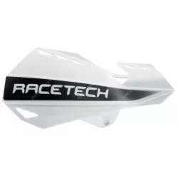 Προστατευτικές χούφτες μηχανής RACETECH Dual White Προστατευτικές χούφτες μηχανής RACETECH Dual White