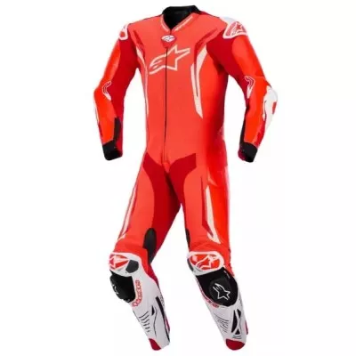 Δερμάτινη στολή μηχανής ALPINESTARS GP TECH V5 FLUO RED/WHITE