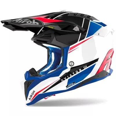 Κράνος motocross AIROH AVIATOR 3 Push Blue Red Gloss