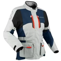 Γυναικείο μπουφάν μηχανής BERING Siberia Grey/Blue/Red