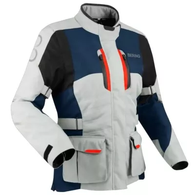 Γυναικείο μπουφάν μηχανής BERING Siberia Grey/Blue/Red Γυναικείο μπουφάν μηχανής BERING Siberia Grey/Blue/Red