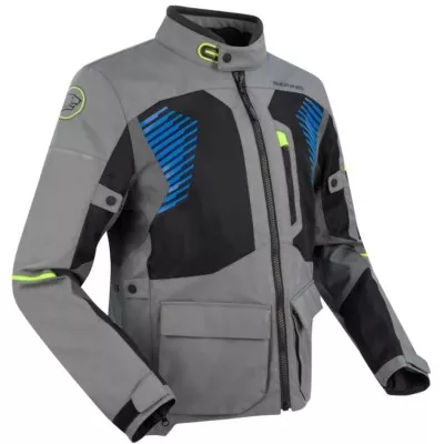 Μπουφάν μηχανής BERING Bakundu Grey/Black/Blue Μπουφάν μηχανής BERING Bakundu Grey/Black/Blue