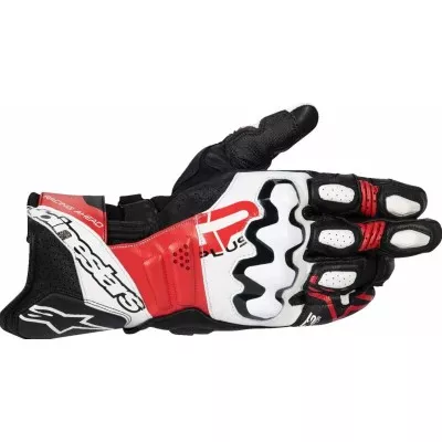 Δερμάτινα γάντια μηχανής ALPINESTARS GP+ R V3 LTHR BK/WT/BRT RD