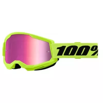 Μάσκα motocross 100% STRATA2 NEON YEL MR PK