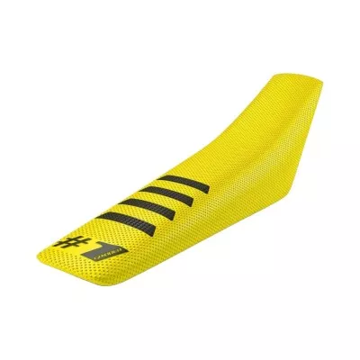 Κάλυμμα καθίσματος μοτοσυκλέτας  ONEGRIPPER RIBBED Yellow/Black - UNIVERSAL