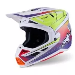 Κράνος μηχανής ALPINESTARS SM7 FUSE WHT/YL/PU Κράνος μηχανής ALPINESTARS SM7 FUSE WHT/YL/PU