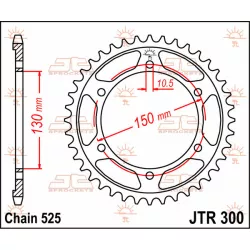 Γρανάζι πίσω κίνησης JT Sprockets JTR300.42 Γρανάζι πίσω κίνησης JT Sprockets JTR300.42