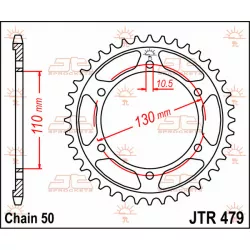Γρανάζι πίσω κίνησης JT Sprockets JTR479.48 ZBK Γρανάζι πίσω κίνησης JT Sprockets JTR479.48 ZBK