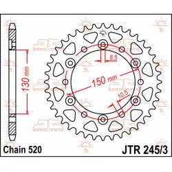 Γρανάζι πίσω κίνησης JT Sprockets JTR245/3.45 Γρανάζι πίσω κίνησης JT Sprockets JTR245/3.45