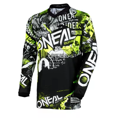 Παιδική μπλούζα motocross O'NEAL ATTACK BLACK/HI-VIZ 2020