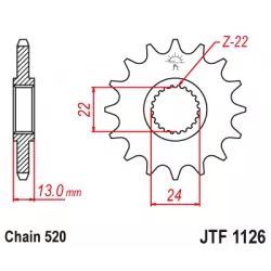 Γρανάζι κίνησης εμπρός JTF1126.16
