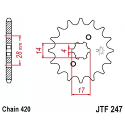 Γρανάζι κίνησης εμπρός JTF247.13 Γρανάζι κίνησης εμπρός JTF247.13