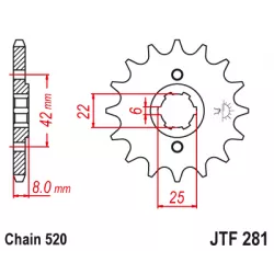 Γρανάζι κίνησης εμπρός JTF281.14 Γρανάζι κίνησης εμπρός JTF281.14