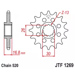 Γρανάζι κίνησης εμπρός JTF1295.16 Γρανάζι κίνησης εμπρός JTF1295.16
