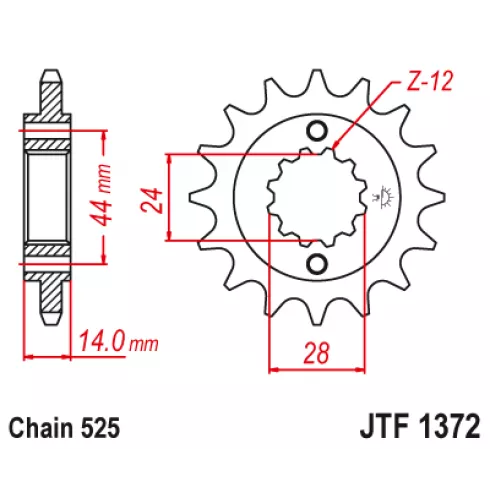 Γρανάζι κίνησης εμπρός JTF1372.17RB με αντικραδασμικό λάστιχο Γρανάζι κίνησης εμπρός JTF1372.17RB με αντικραδασμικό λάστιχο
