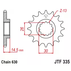 Γρανάζι κίνησης εμπρός JTF335.15