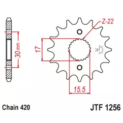 Γρανάζι κίνησης εμπρός JTF1256.15 Γρανάζι κίνησης εμπρός JTF1256.15