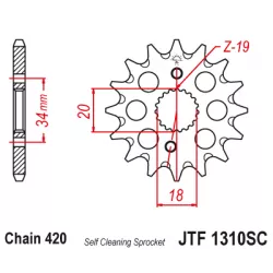 Γρανάζι κίνησης εμπρός JTF1310SC.15 Γρανάζι κίνησης εμπρός JTF1310SC.15