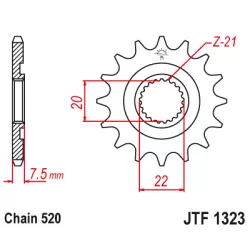 Γρανάζι κίνησης εμπρός JTF1323.12 Γρανάζι κίνησης εμπρός JTF1323.12