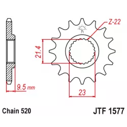 Γρανάζι κίνησης εμπρός JTF1577.15 Γρανάζι κίνησης εμπρός JTF1577.15