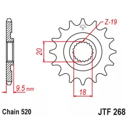 Γρανάζι κίνησης εμπρός JTF268.13