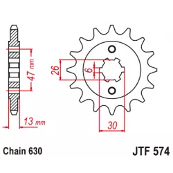 Γρανάζι κίνησης εμπρός JTF574.16