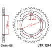 Γρανάζι πίσω κίνησης JT Sprockets JTR1244.52 thumb