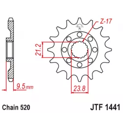Γρανάζι κίνησης εμπρός JTF1441.15 Γρανάζι κίνησης εμπρός JTF1441.15