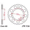 Γρανάζι πίσω κίνησης JT Sprockets JTR1134.54 Γρανάζι πίσω κίνησης JT Sprockets JTR1134.54 thumb