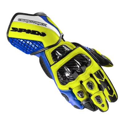 Γάντια μηχανής SPIDI Carbo track EVO BLUE/YELLOW