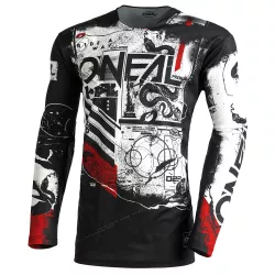 Μπλούζα motocross O'NEAL MAYHEM SCARZ V.22 BLACK/WHITE/RED