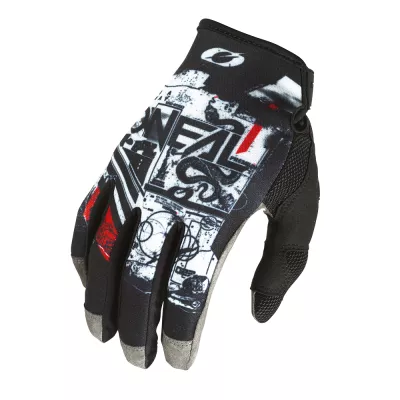 Γάντια μηχανής motocross O'NEAL MAYHEM SCARZ V.22 BLACK/WHITE/RED