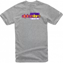 Ανδρική μπλούζα ALPINESTARS TEE WORLD WIDE ΓΚΡΙ Ανδρική μπλούζα ALPINESTARS TEE WORLD WIDE ΓΚΡΙ