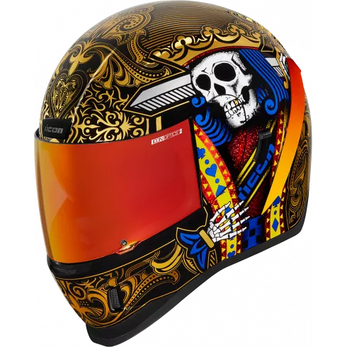 Κράνος μηχανής ICON AIRFORM SUICIDE KING GOLD Κράνος μηχανής ICON AIRFORM SUICIDE KING GOLD