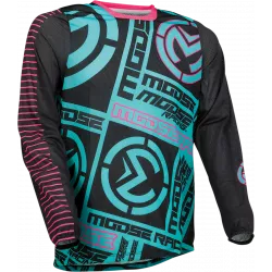 Μπλούζα μηχανής motocross MOOSE RACING SAHARA TEAL/PINK/BLACK Μπλούζα μηχανής motocross MOOSE RACING SAHARA TEAL/PINK/BLACK