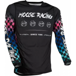 Μπλούζα μηχανής motocross MOOSE RACING M1 ΜΑΥΡΟ/ΡΟΖ