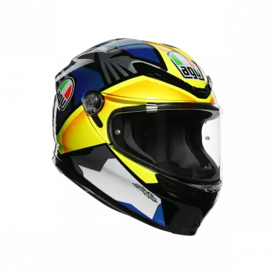 Κράνος μηχανής AGV K-6 FLASH MATT ΜΑΥΡΟ/ΜΠΛΕ/ΚΙΤΡΙΝΟ