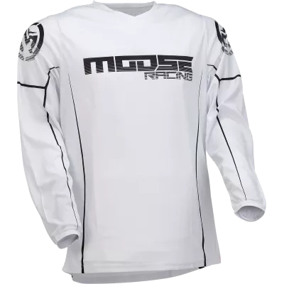 Μπλούζα μηχανής motocross MOOSE RACING QUALIFIER ΑΣΠΡΟ/ΜΑΥΡΟ