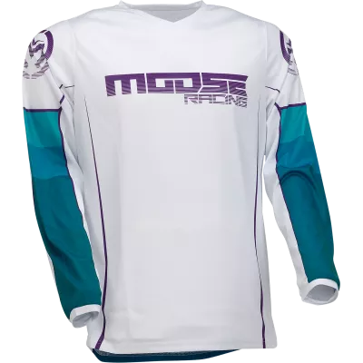 Μπλούζα μηχανής motocross MOOSE RACING QUALIFIER ΑΣΠΡΟ/ΜΠΛΕ
