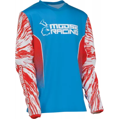 Παιδική μπλούζα motocross MOOSE RACING AGROID WHITE/RED/BLUE