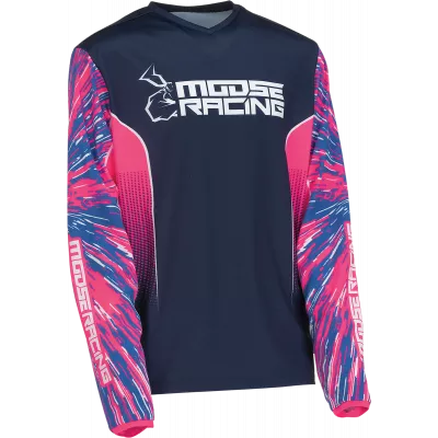 Παιδική μπλούζα motocross MOOSE RACING AGROID PINK/BLACK/BLUE