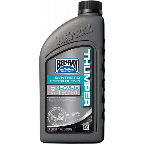 Λάδι μηχανής BEL-RAY THUMPER RACING Synthetic Ester Blend T4 15W-50 1L Λάδι μηχανής BEL-RAY THUMPER RACING Synthetic Ester Blend T4 15W-50 1L