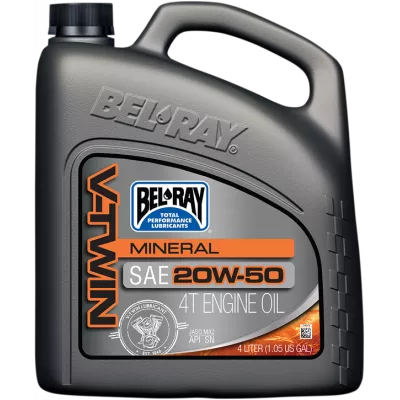 Λάδι μηχανής BEL-RAY V-Twin Mineral 4T 20W-50 - 4 Λίτρα
