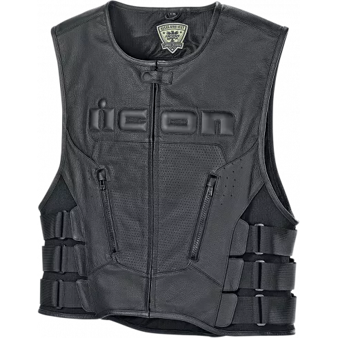 Δερμάτινο γιλέκο μηχανής ICON VEST RED D3O Δερμάτινο γιλέκο μηχανής ICON VEST RED D3O